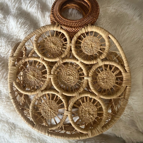 cult gaia Handbags - Cult Gaia Stella Small Raffia Tote Bag